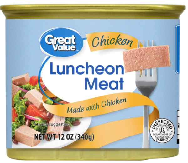 GREAT VALUE 'Luncheon Meat' Made with Chicken 340 gr